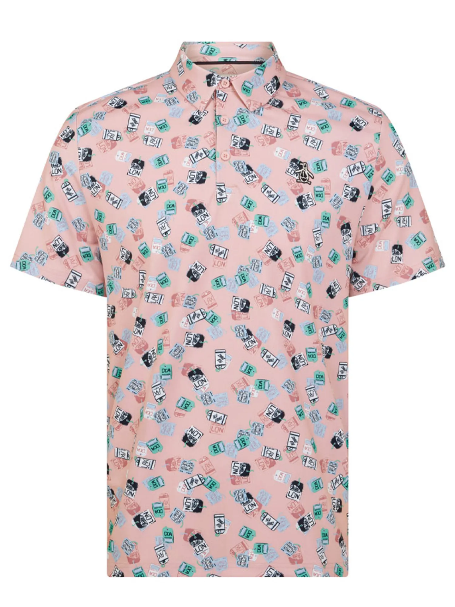Original Penguin Shirts|Pete's Travel Tags Caddy Polo - Charm Pink