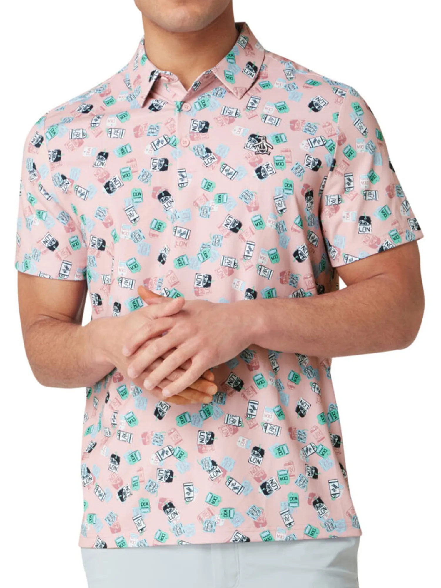 Original Penguin Shirts|Pete's Travel Tags Caddy Polo - Charm Pink