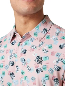Original Penguin Shirts|Pete's Travel Tags Caddy Polo - Charm Pink