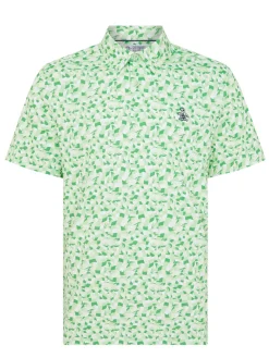 Original Penguin Shirts|Underwater Mosaic Geo Polo - Spruce Stone