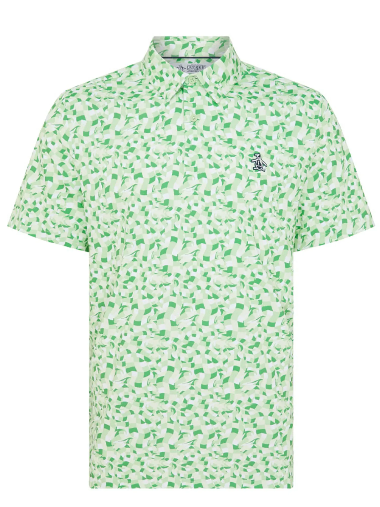 Original Penguin Shirts|Underwater Mosaic Geo Polo - Spruce Stone