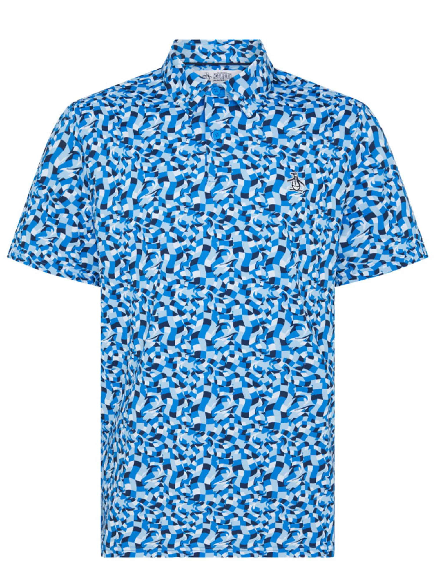 Original Penguin Shirts|Underwater Mosaic Geo Polo - French Blue