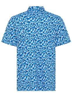 Original Penguin Shirts|Underwater Mosaic Geo Polo - French Blue