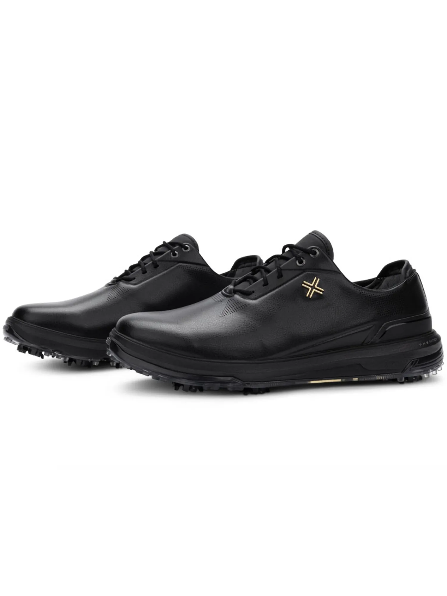 Payntr Golf Mens Golf Shoes|Eighty Seven SC Golf Shoes - Black/Gold/Black