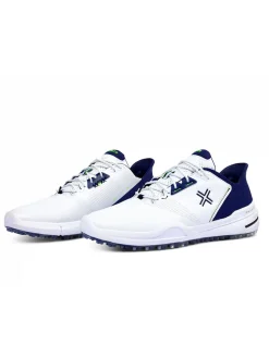 Payntr Golf Mens Golf Shoes|X 005 F Golf Shoes - White/Navy/Electric Green