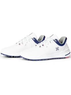 Payntr Golf Mens Golf Shoes|X 001 F Golf Shoes - White/Electric Red/Navy
