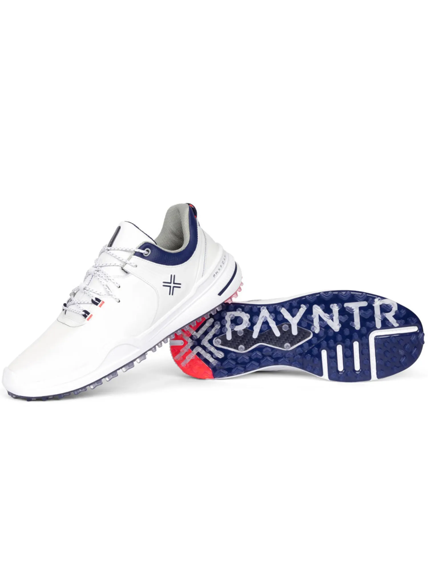Payntr Golf Mens Golf Shoes|X 001 F Golf Shoes - White/Electric Red/Navy