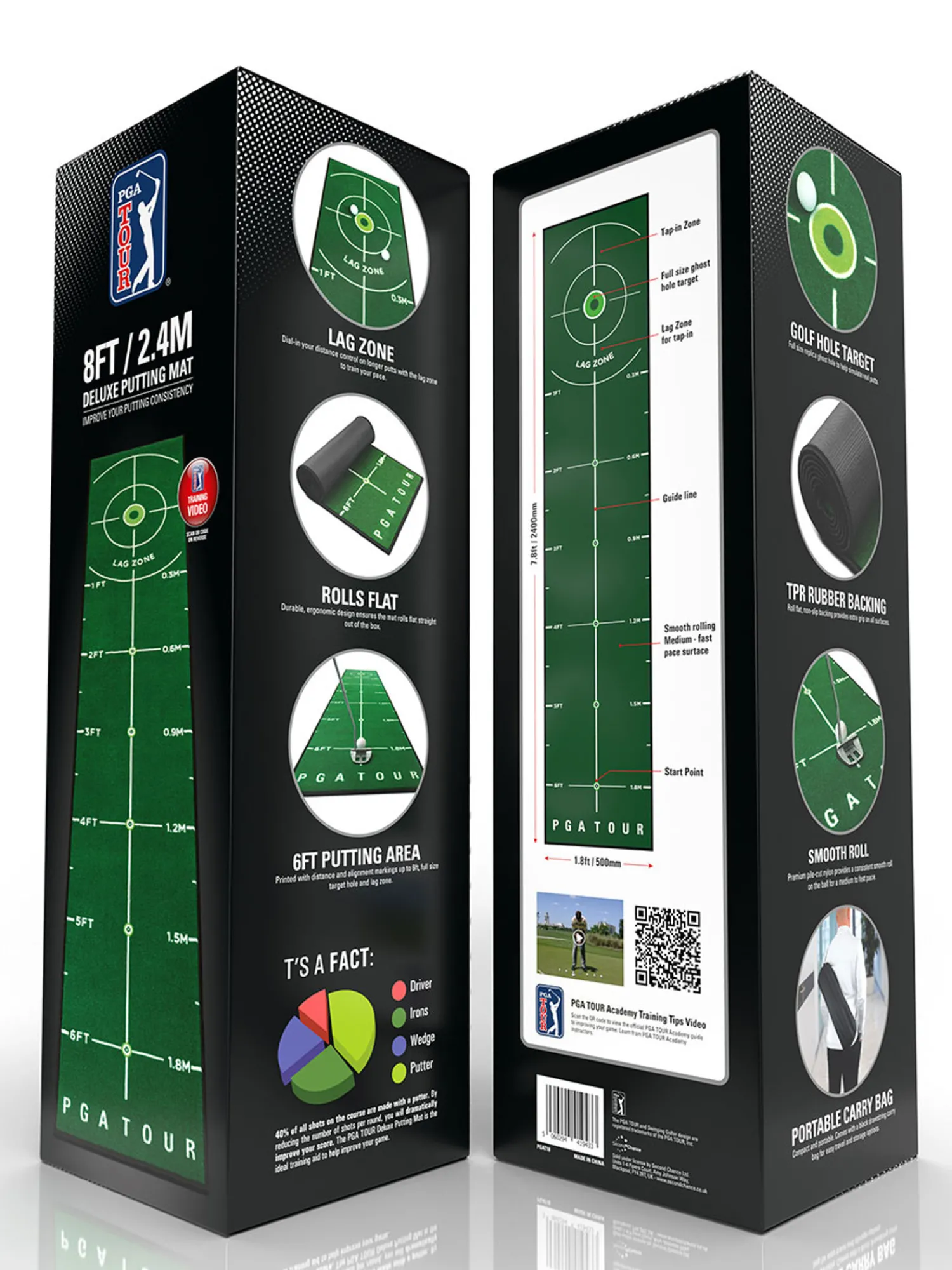 PGA Tour Training Aids|8ft Putting Mat - Green