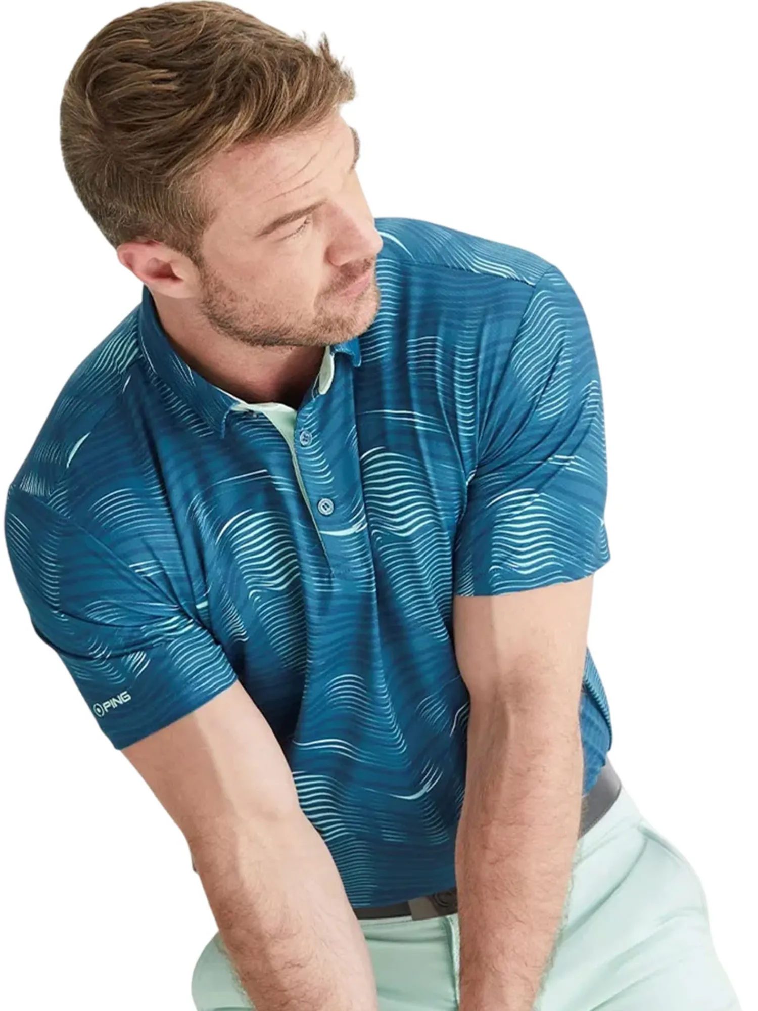 PING Shirts|Optic Groove Polo - Forest Multi