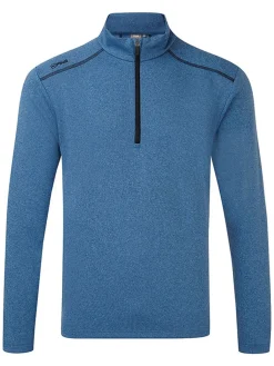 PING Jumpers|Ramsey 1/2 Zip Ribbed Fleece - Snorkel Blue Marl