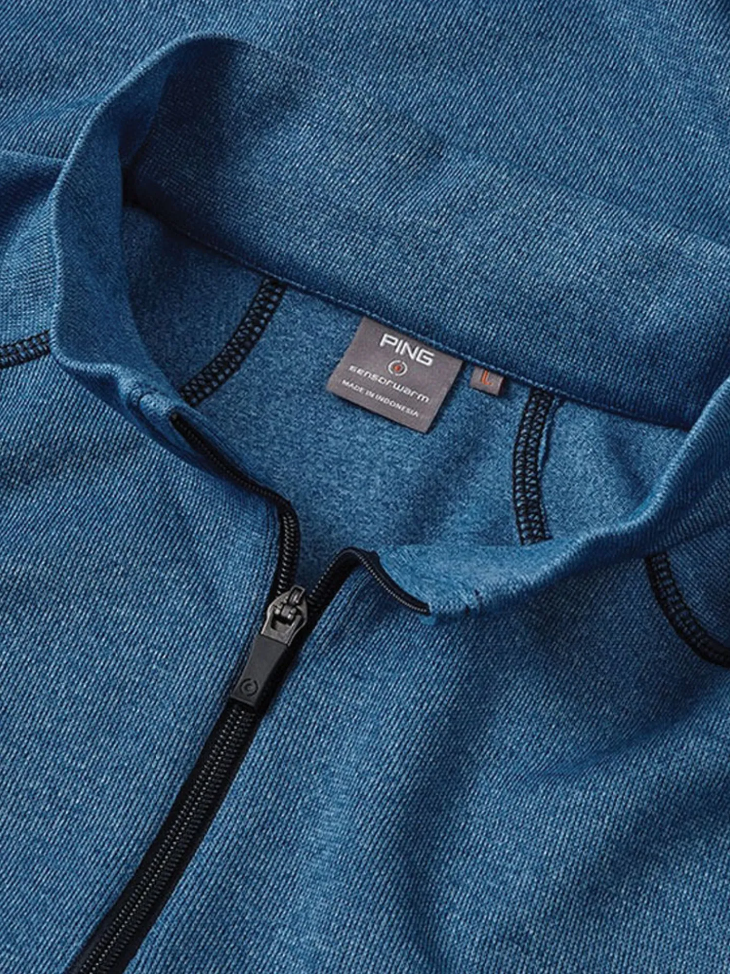 PING Jumpers|Ramsey 1/2 Zip Ribbed Fleece - Snorkel Blue Marl