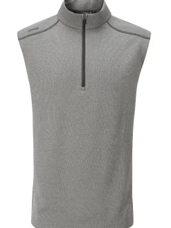 PING Jumpers|Ramsey 1/2 Zip Ribbed Fleece Vest - Ash Marl