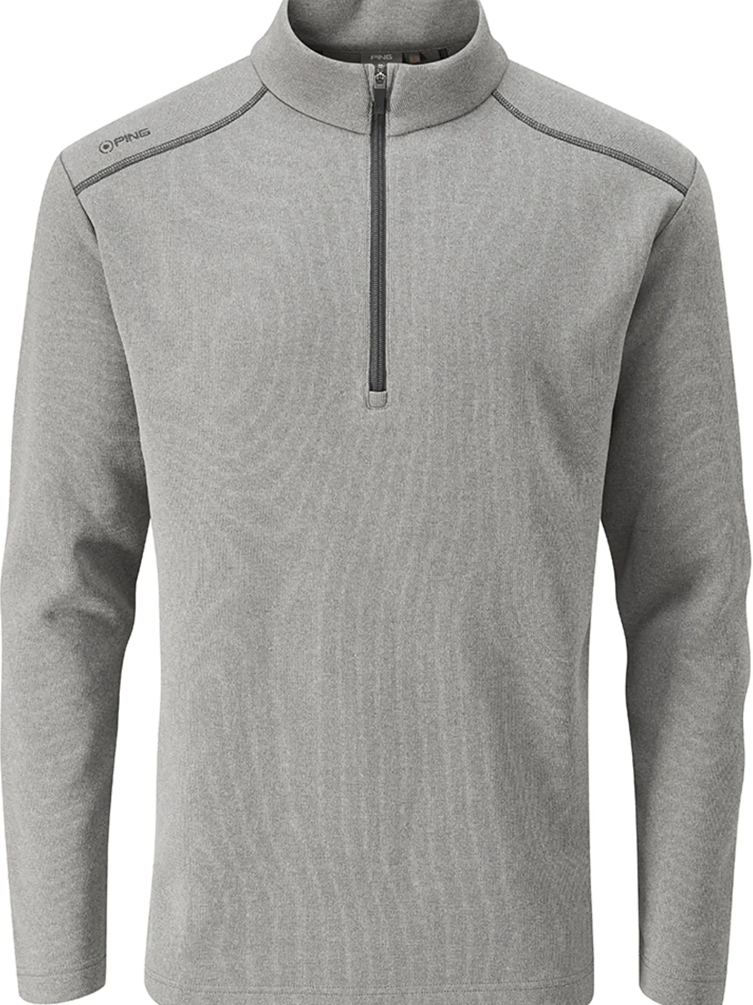 PING Jumpers|Ramsey 1/2 Zip Ribbed Fleece - Ash Marl