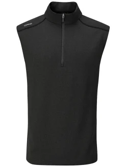 PING Vests|Ramsey 1/2 Zip Ribbed Fleece Vest - Black