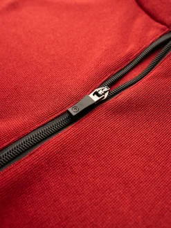 PING Jumpers|Ramsey 1/2 Zip Ribbed Fleece - Rich Red Marl
