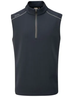PING Vests|Ramsey 1/2 Zip Ribbed Fleece Vest - Navy