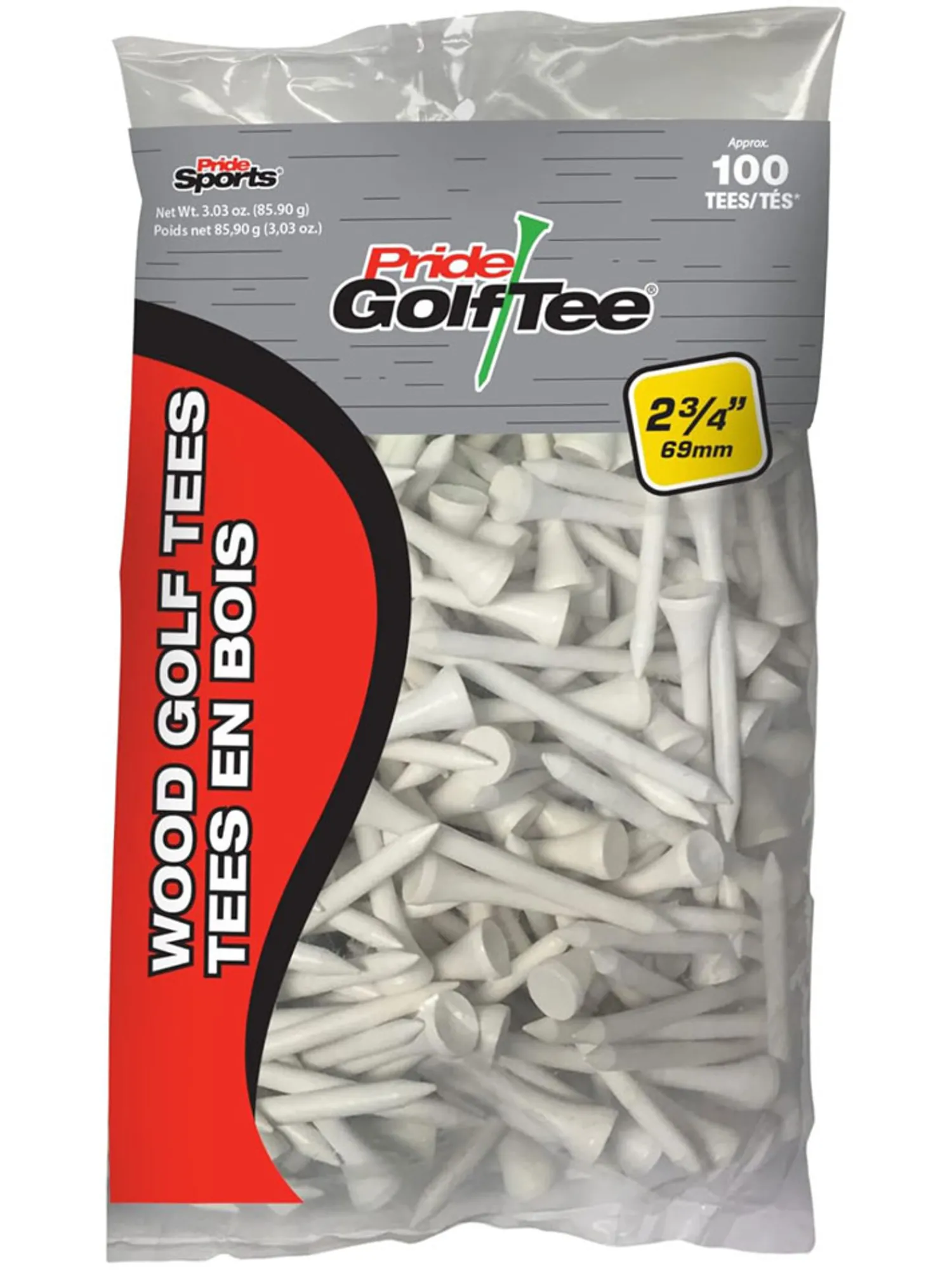 Pride Golf Tee Tees|Pride 2.75" Golf Tees 100 Pack - White