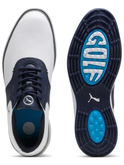 Puma Mens Golf Shoes|Avant Golf Shoes - White/Deep Navy/Speed Blue