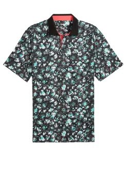 Puma Shirts|CLOUDSPUN Abstract Camo Polo - Black/Aquatic