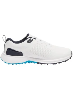Puma Clearance Shoes|FUSION Plus Spikeless Golf Shoes - White/Speed Blue/Deep Navy