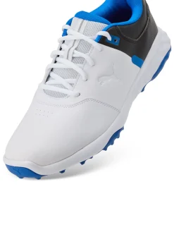 Puma Clearance Shoes|FUSION Smash Wide Golf Shoes - White/ Black/Team Royal