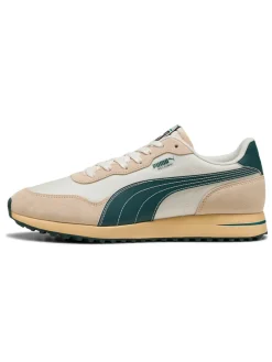 Puma Mens Golf Shoes|Helsinki G Spikeless Golf Shoes - Frosted Ivory/Green Terrain/Light Straw