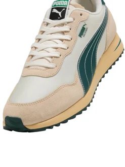 Puma Mens Golf Shoes|Helsinki G Spikeless Golf Shoes - Frosted Ivory/Green Terrain/Light Straw