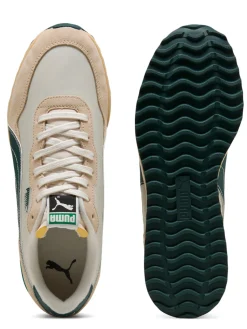 Puma Mens Golf Shoes|Helsinki G Spikeless Golf Shoes - Frosted Ivory/Green Terrain/Light Straw