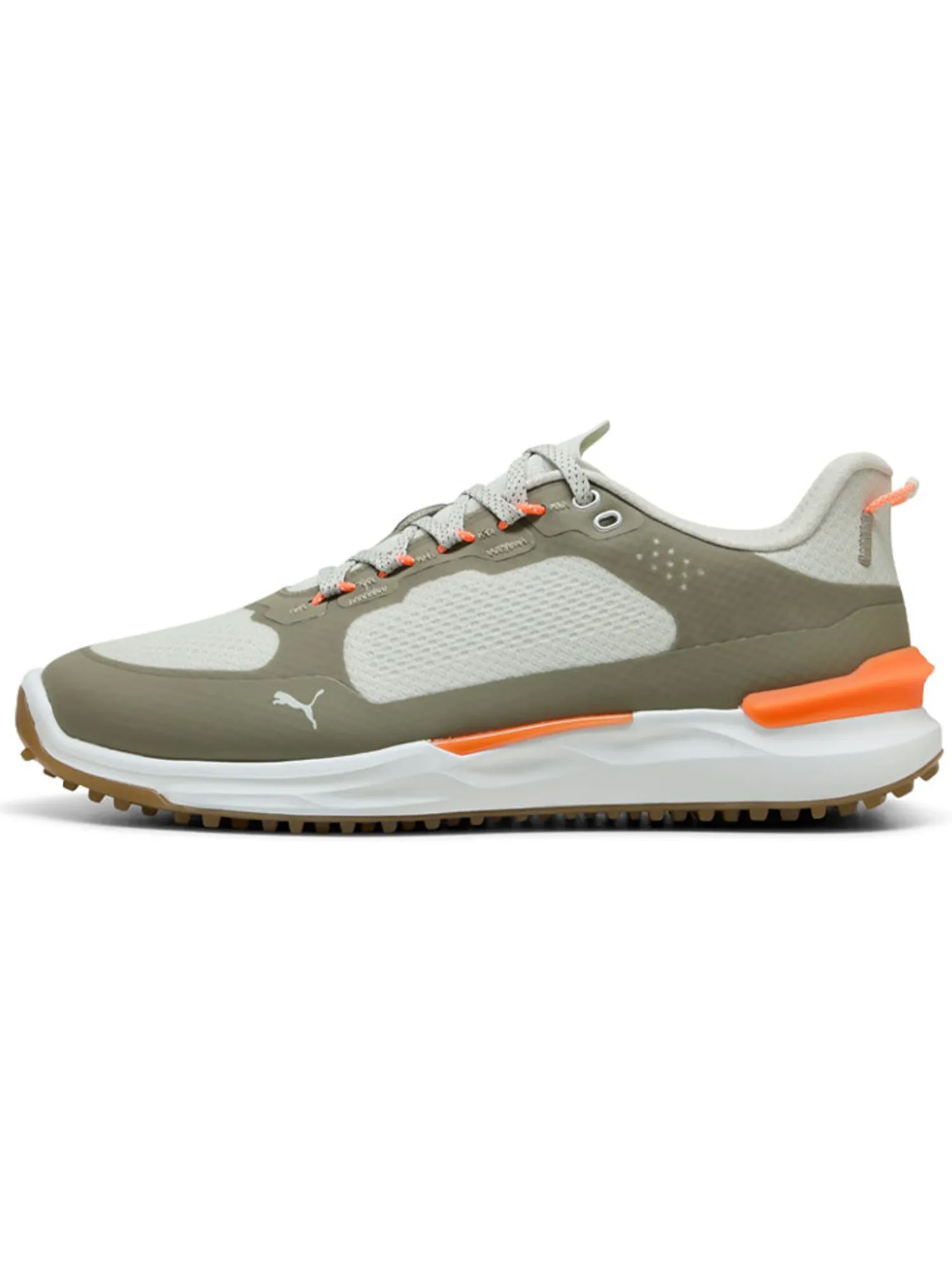 Puma Mens Golf Shoes|IGNITE Elevate X Spikeless Golf Shoes - Sedate Grey/Velvet Moss/Fluro