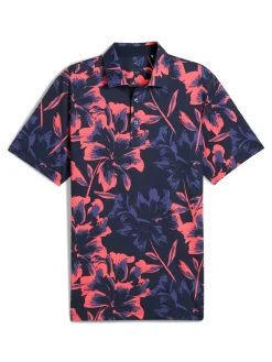 Puma Shirts|MATTR Broken Flower Polo - Deep Navy/Peach Frost
