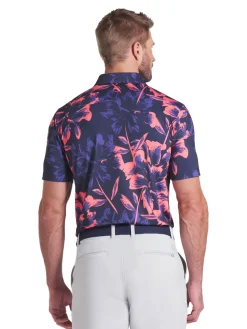 Puma Shirts|MATTR Broken Flower Polo - Deep Navy/Peach Frost