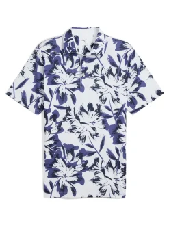 Puma Shirts|MATTR Broken Flower Polo - White Glow/Blue Crystal