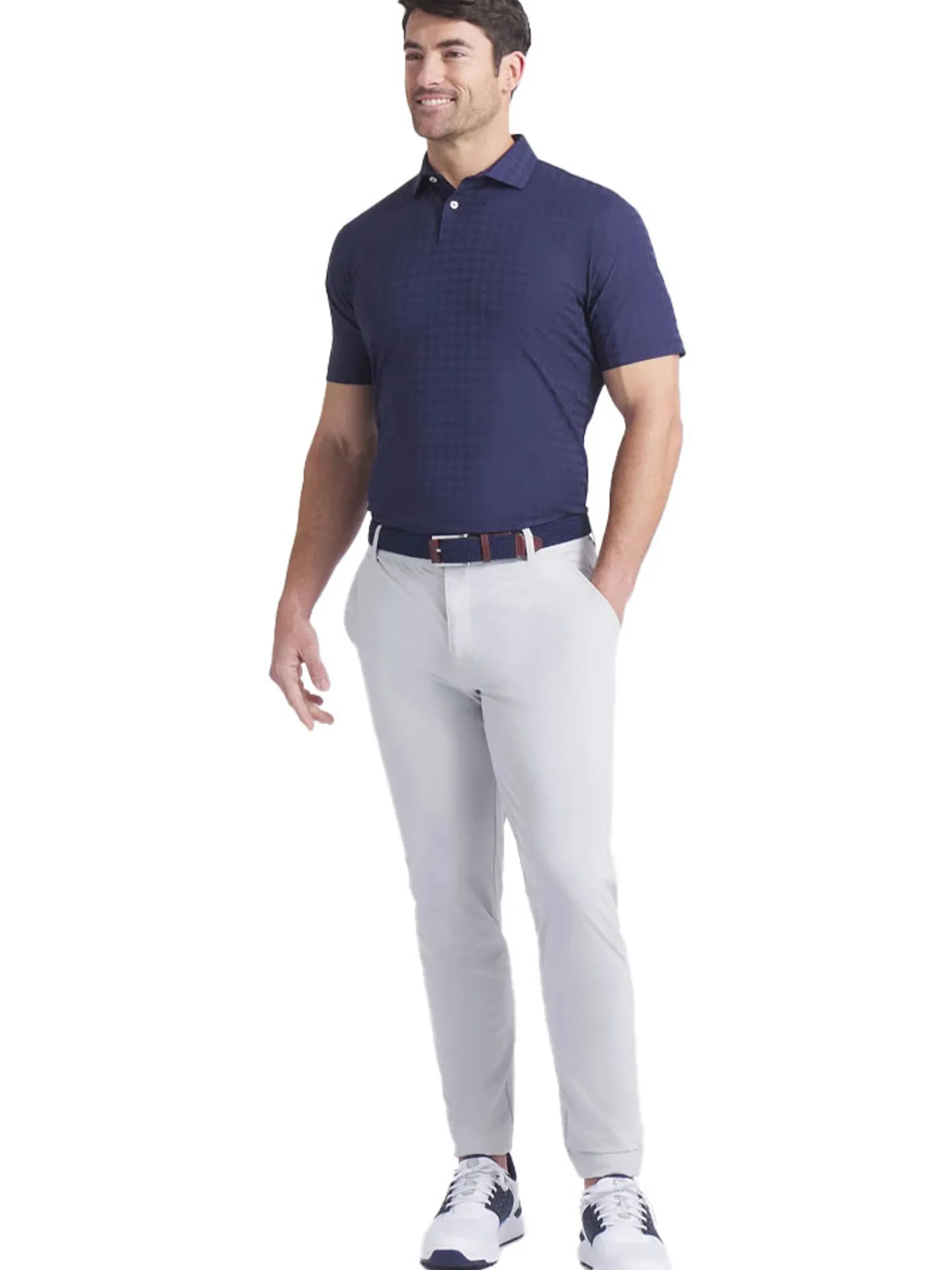 Puma Shirts|MATTR Houndstooth Golf Polo - Deep Navy