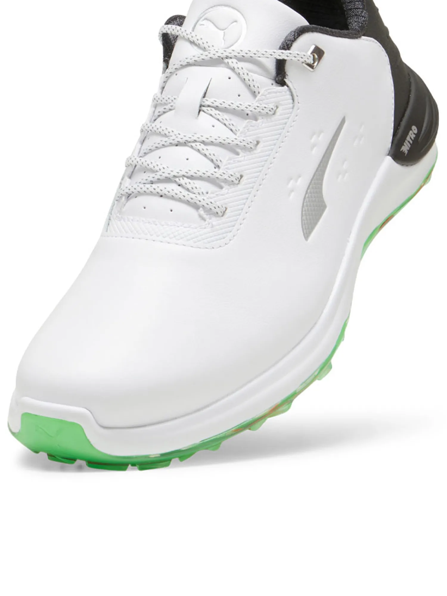 Puma Clearance Shoes|Phantomcat NITRO+ Golf Shoes - White/ Black/Fluro Green