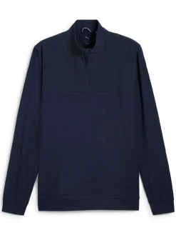 Puma Jumpers|Ripguard Hybrid 1/4 Zip - Deep Navy Heather/Deep Navy