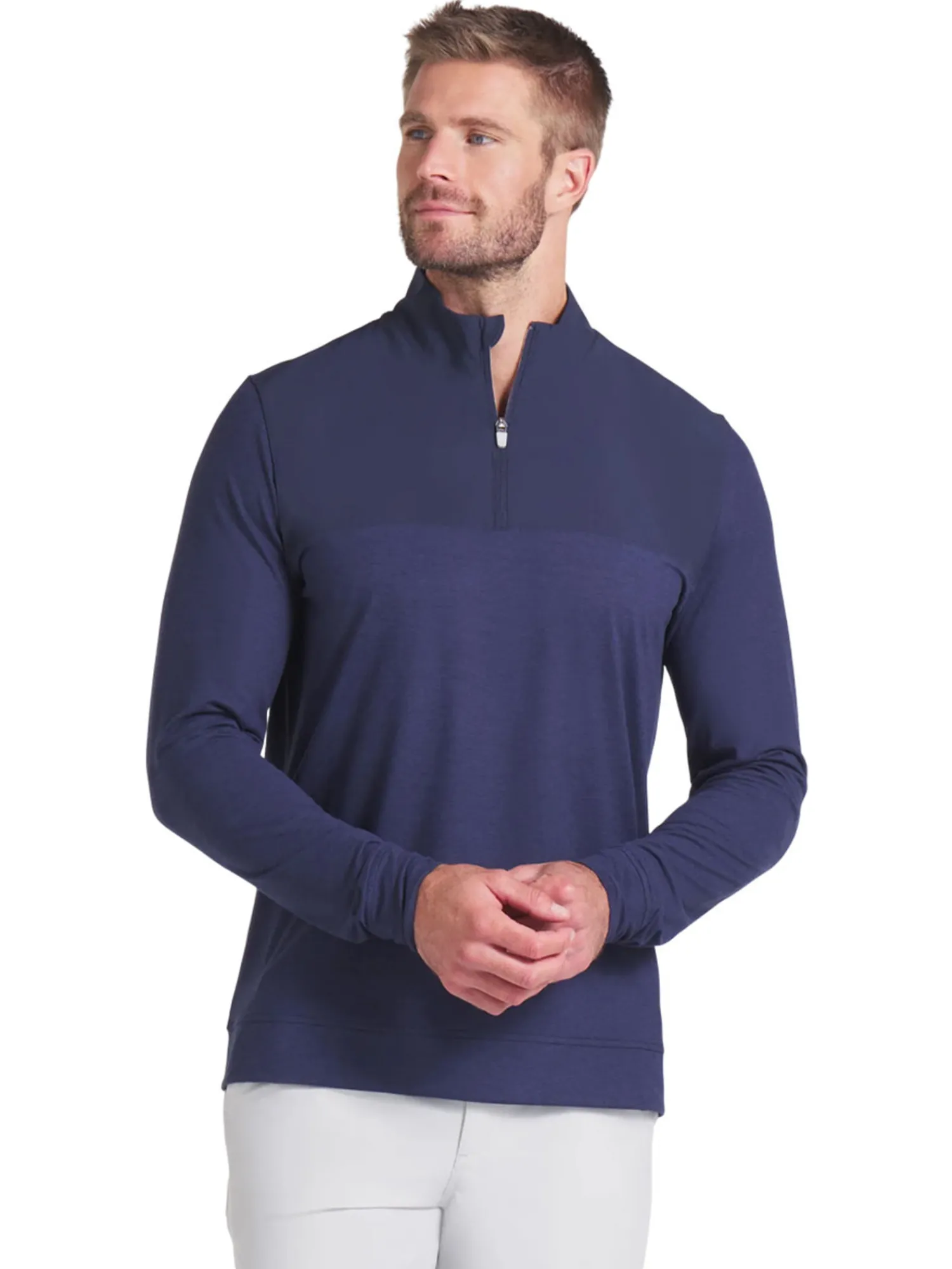 Puma Jumpers|Ripguard Hybrid 1/4 Zip - Deep Navy Heather/Deep Navy