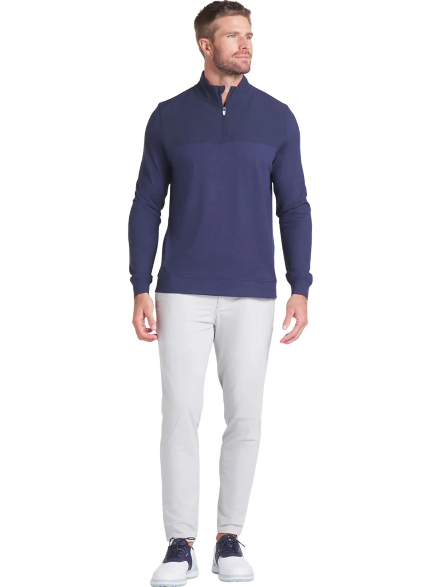 Puma Jumpers|Ripguard Hybrid 1/4 Zip - Deep Navy Heather/Deep Navy
