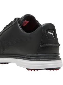 Puma Mens Golf Shoes|Royale Golf Shoes - Black/Flat Dark Grey/Red Blast