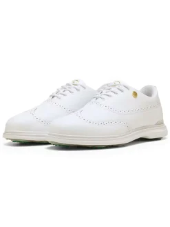 Puma Mens Golf Shoes|Royale Wingtip Golf Shoes - White/Vapor Grey/Grassy Green
