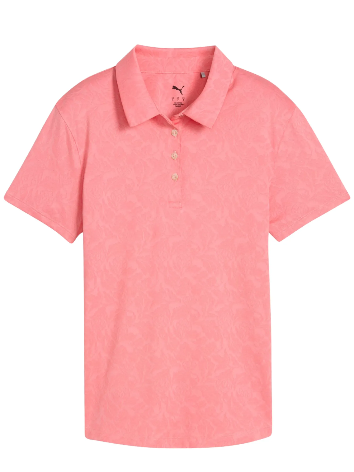 Puma Shirts|Womens MATTR Lianas Jacquard Golf Polo - Peach Frost
