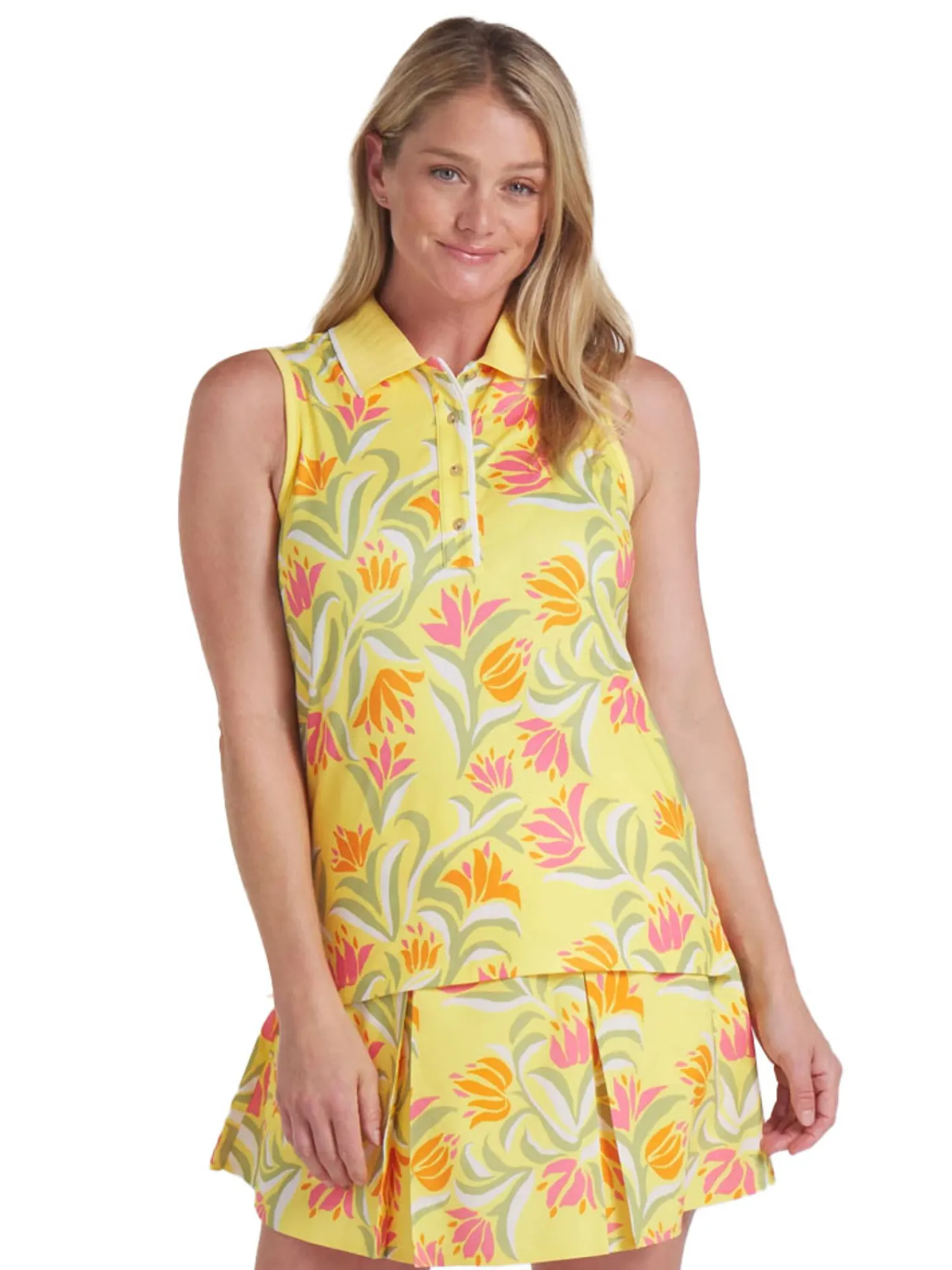 Puma Shirts|Womens x Dani Dazey Sleeveless Polo - Sunny Yellow