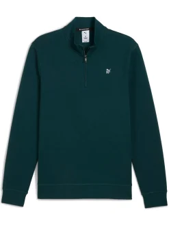 Puma Jumpers|x Reigning Champ CLOUDSPUN Fleece Golf 1/4 Zip - Green Terrain