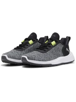 Puma Junior Golf Shoes|Youth FUSION Crush Sport Spikeless Golf Shoes - Black/Electric Lime