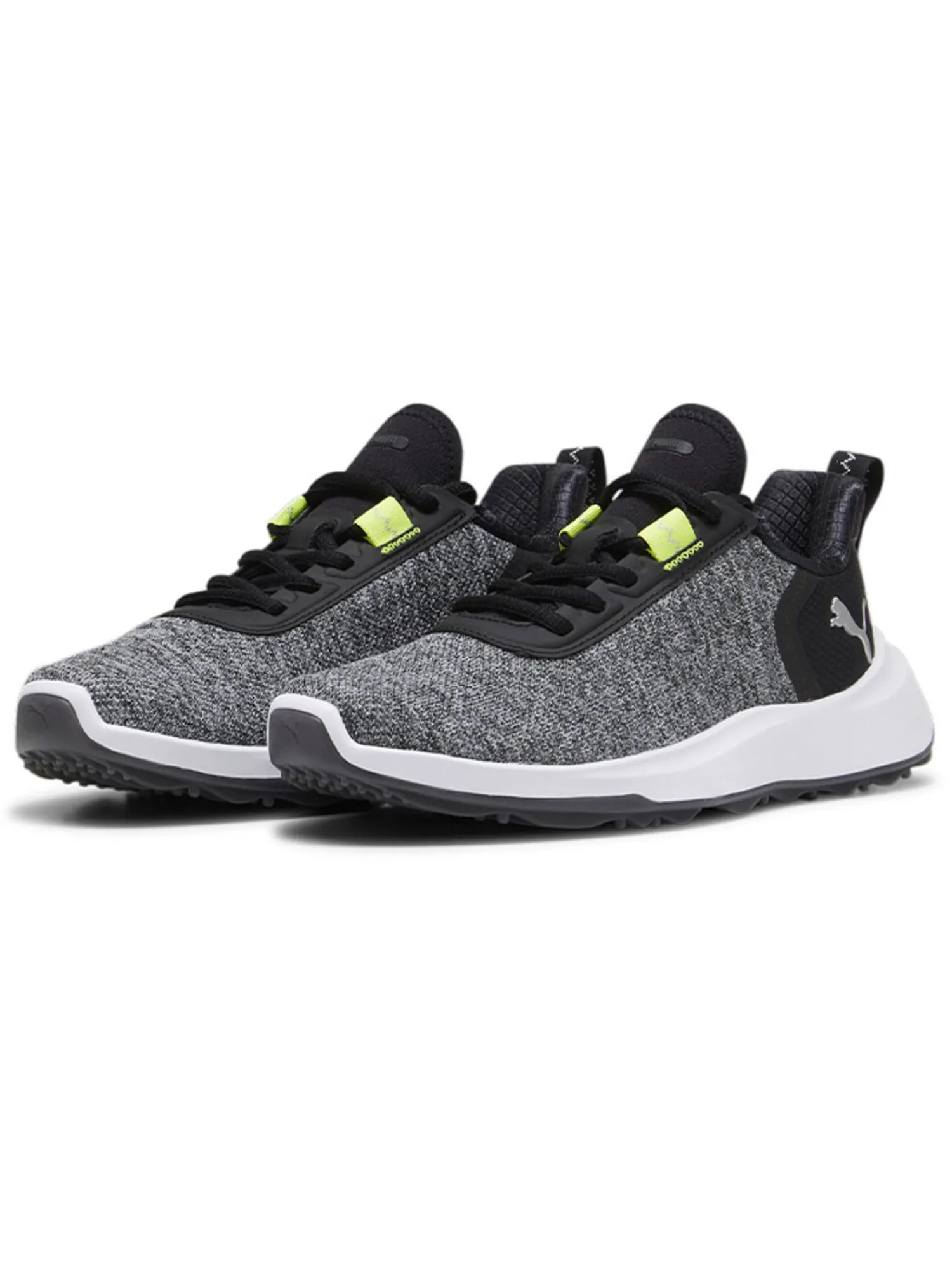 Puma Junior Golf Shoes|Youth FUSION Crush Sport Spikeless Golf Shoes - Black/Electric Lime