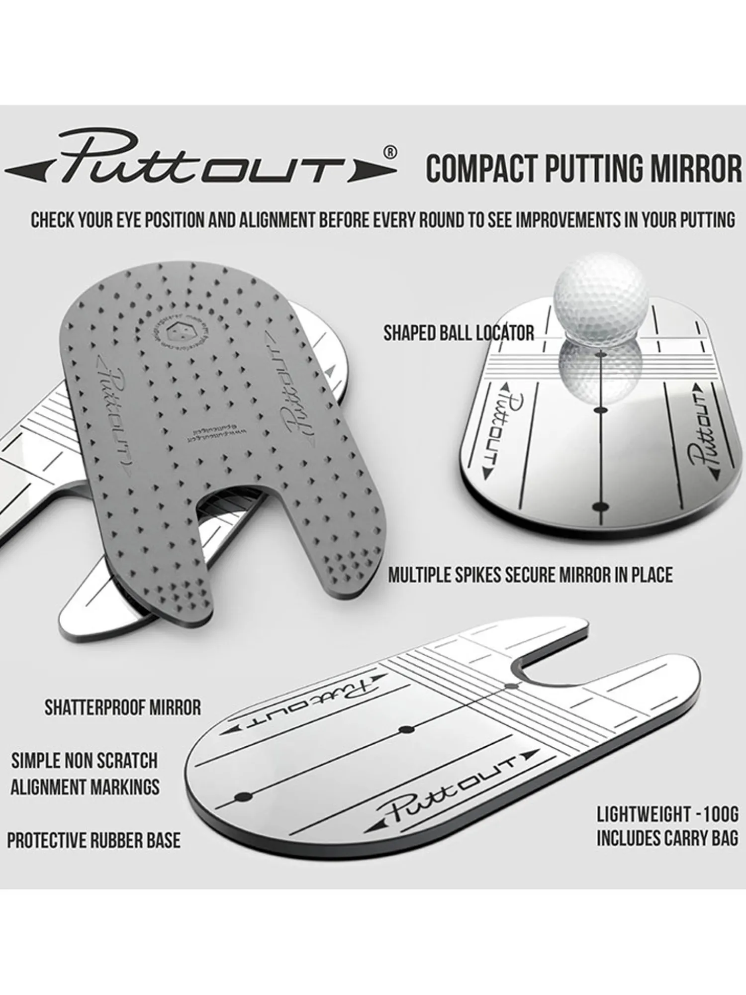PuttOUT Training Aids|Compact Mirror