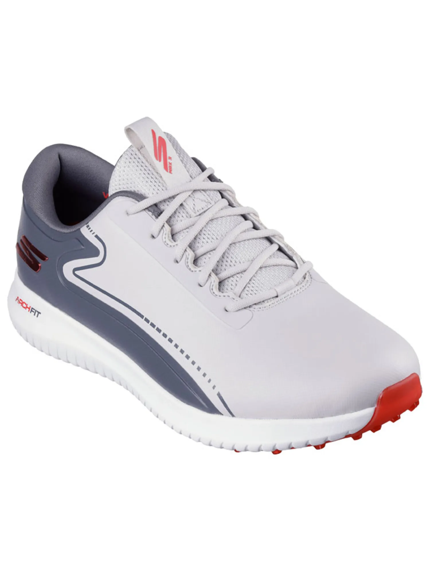 Skechers Mens Golf Shoes|GO GOLF Max 3 (Extra Wide) Golf Shoes - Grey/Red