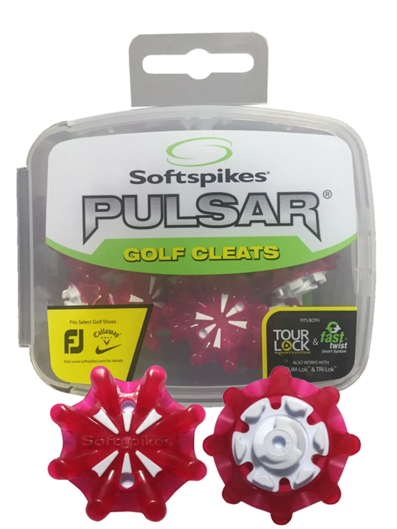 SoftSpikes Shoe Accessories|Pulsar Golf Cleats Tour Lock Red