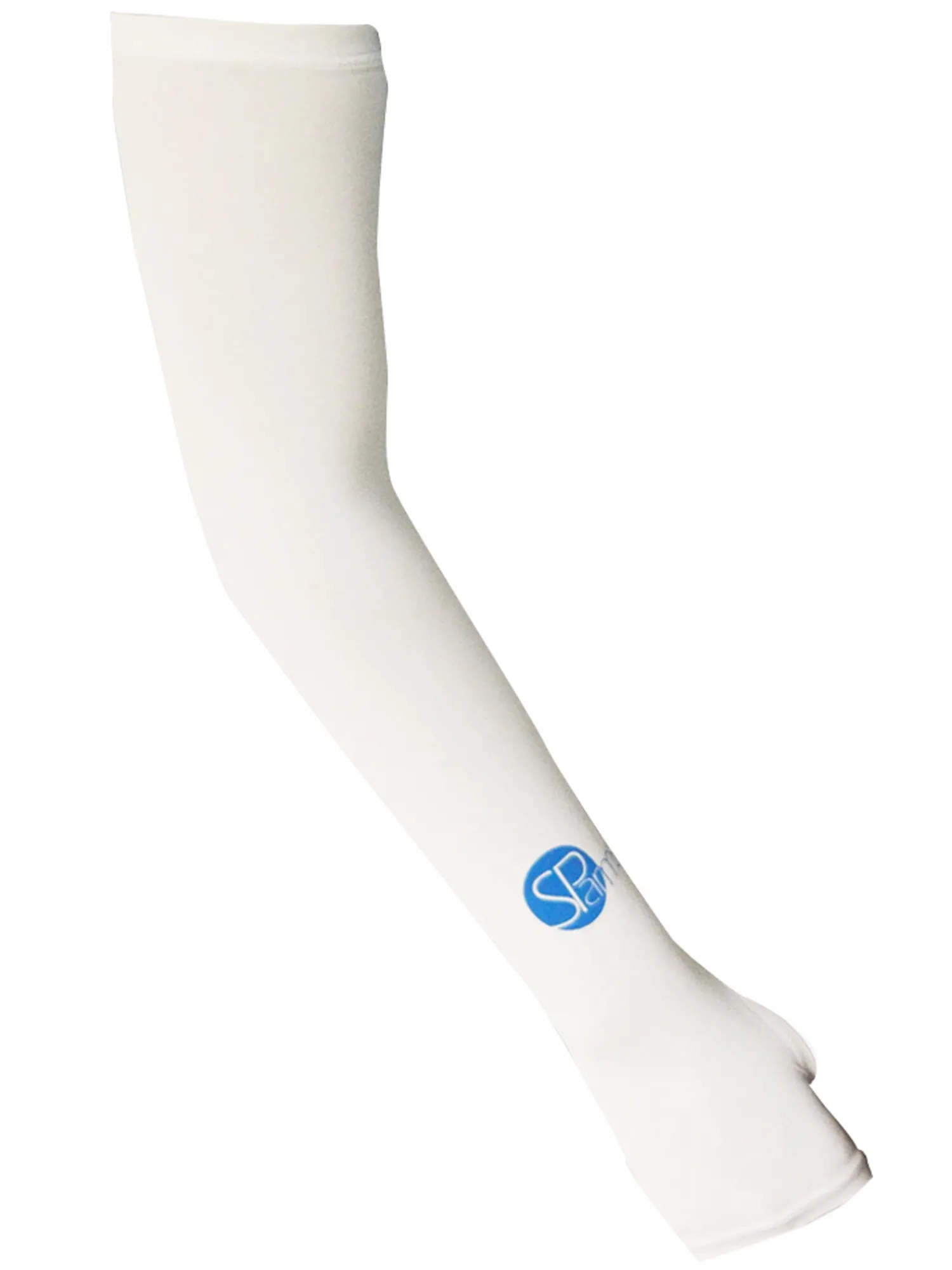 SParms Sleeves|Sun Protection Arm Sleeves With Thumbhole - White