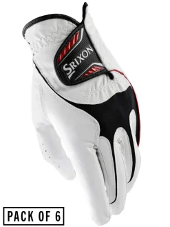 Srixon Mens Golf Gloves|All Weather Pack Of 6 Golf Gloves - White