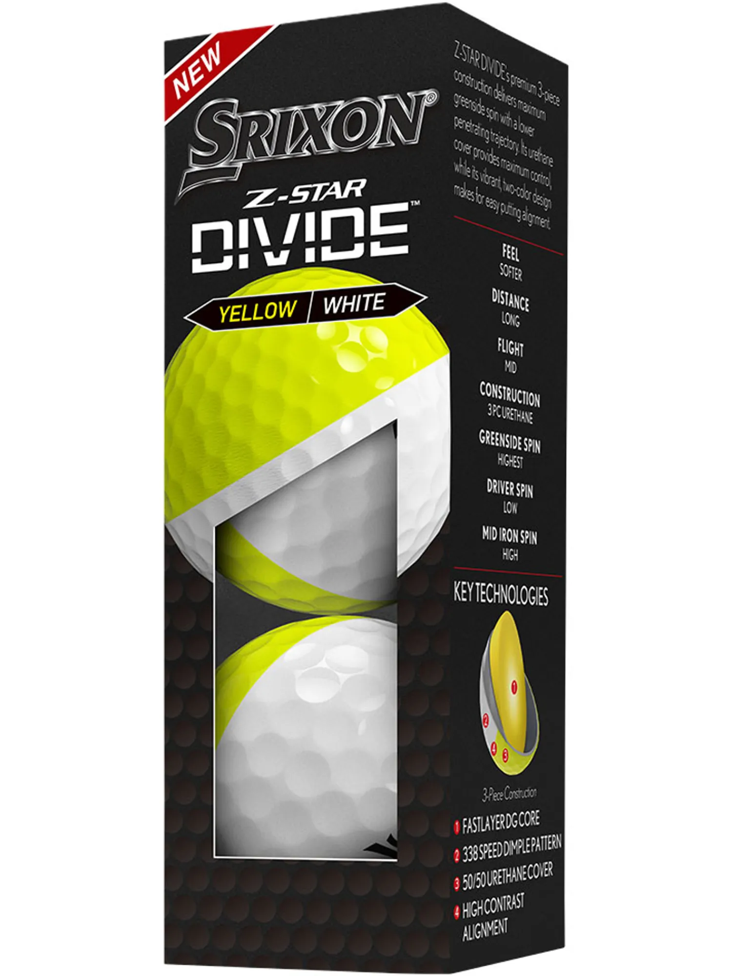 Srixon Clearance Gloves|Z-Star Divide Golf Balls - White/Yellow